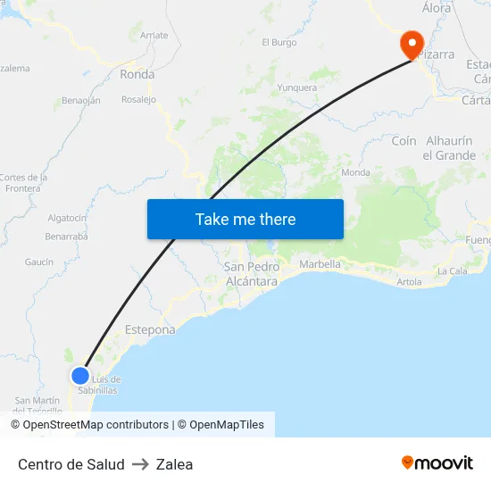 Centro de Salud to Zalea map