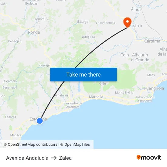 Avenida Andalucía to Zalea map