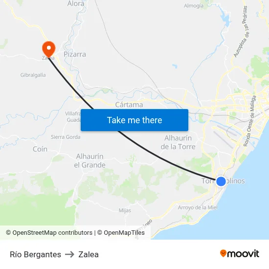 Río Bergantes to Zalea map