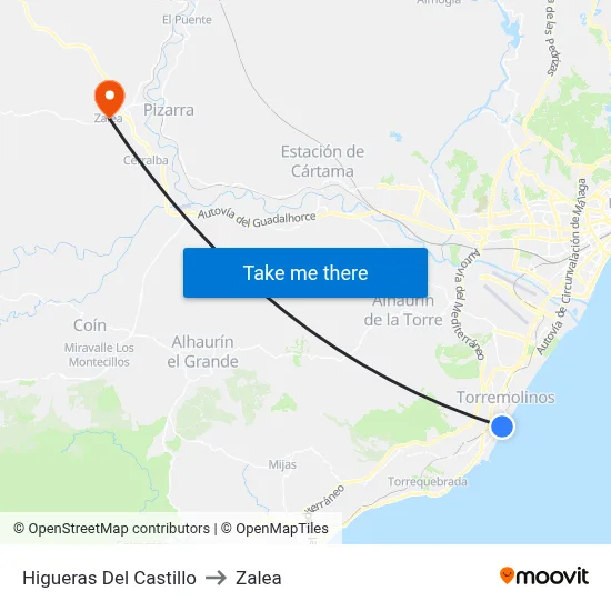 Higueras Del Castillo to Zalea map