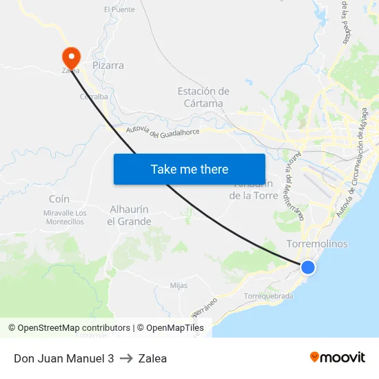 Don Juan Manuel 3 to Zalea map