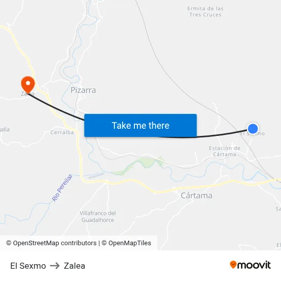 El Sexmo to Zalea map