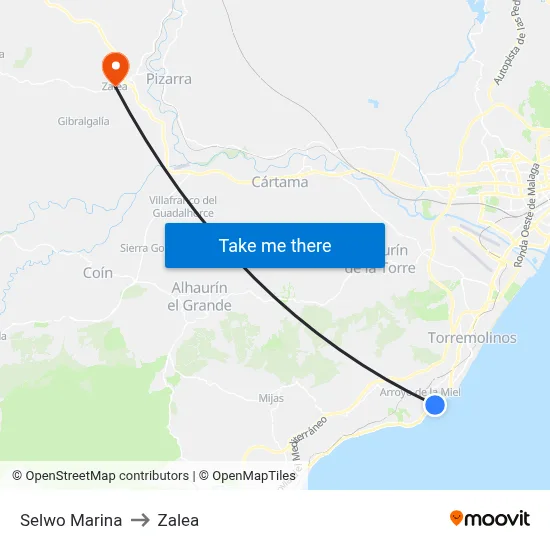 Selwo Marina to Zalea map