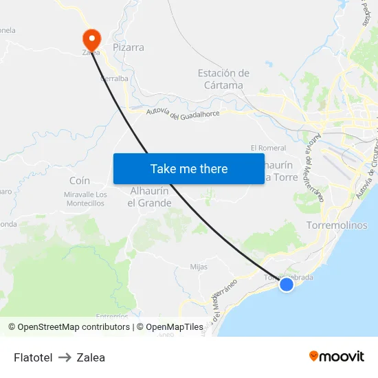 Flatotel to Zalea map