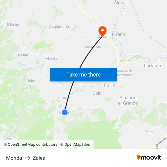Monda to Zalea map
