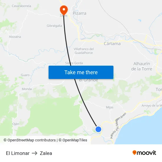 El Limonar to Zalea map