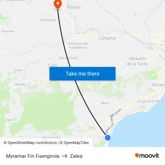 Myramar Fin Fuengirola to Zalea map