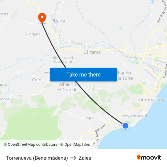 Torrenueva (Benalmádena) to Zalea map