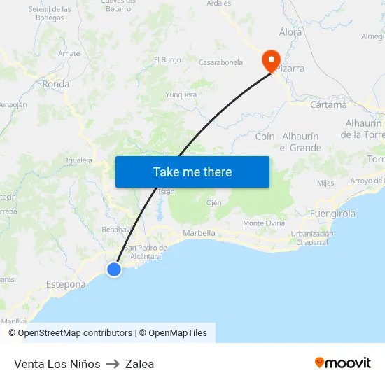 Venta Los Niños to Zalea map