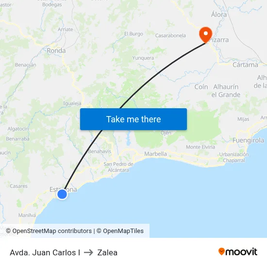 Avda. Juan Carlos I to Zalea map