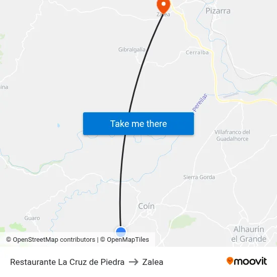 Restaurante La Cruz de Piedra to Zalea map