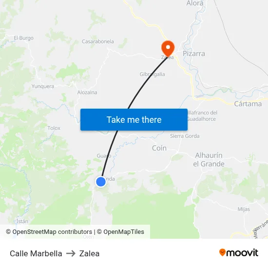 Calle Marbella to Zalea map