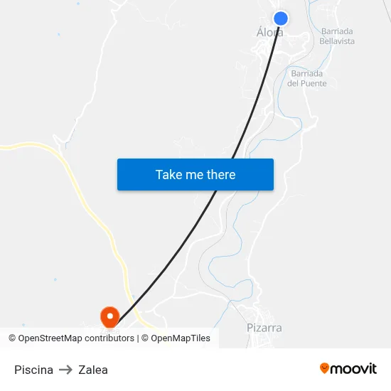 Piscina to Zalea map