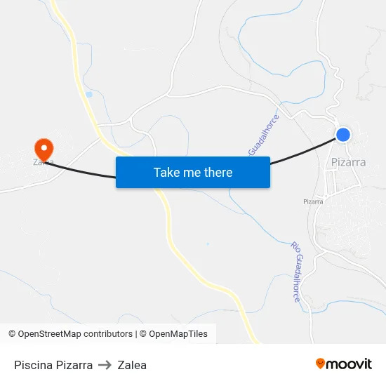 Piscina Pizarra to Zalea map