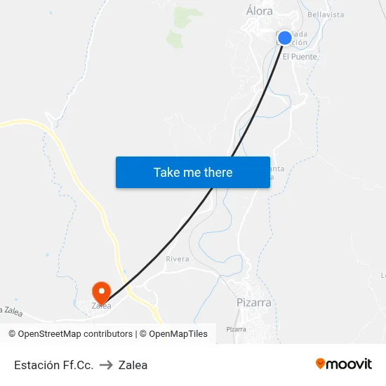 Estación Ff.Cc. to Zalea map