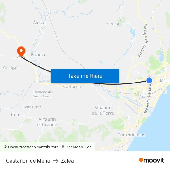 Castañón de Mena to Zalea map