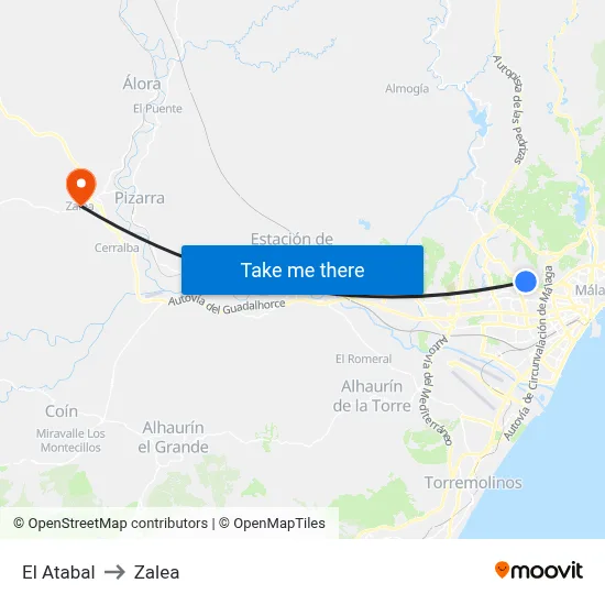 El Atabal to Zalea map