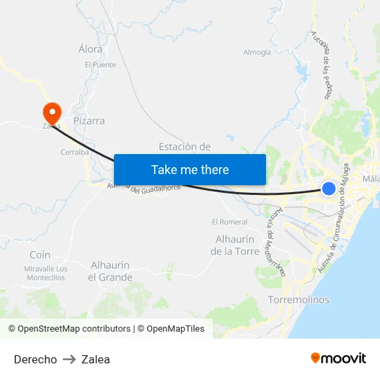 Derecho to Zalea map