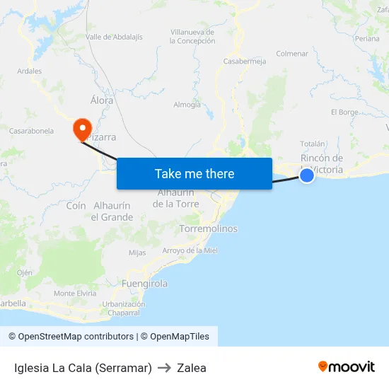 Iglesia La Cala (Serramar) to Zalea map