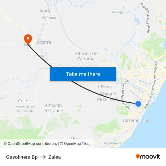 Gasolinera Bp to Zalea map