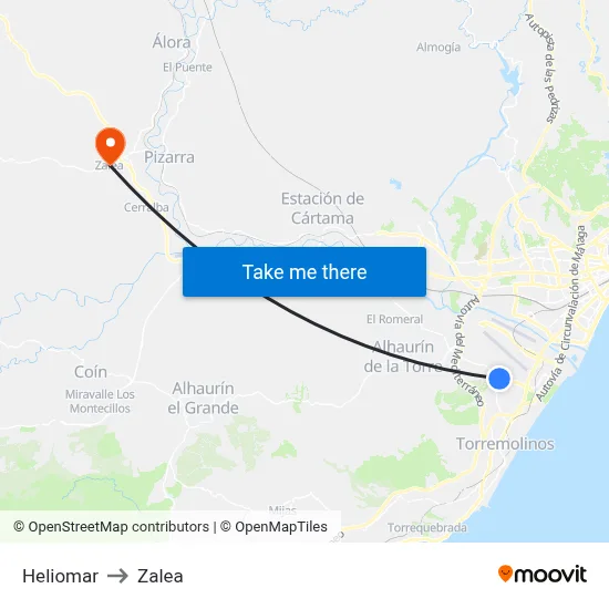 Heliomar to Zalea map