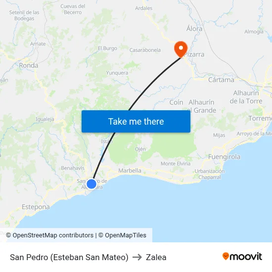 San Pedro (Esteban San Mateo) to Zalea map
