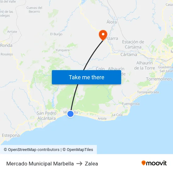 Mercado Municipal Marbella to Zalea map