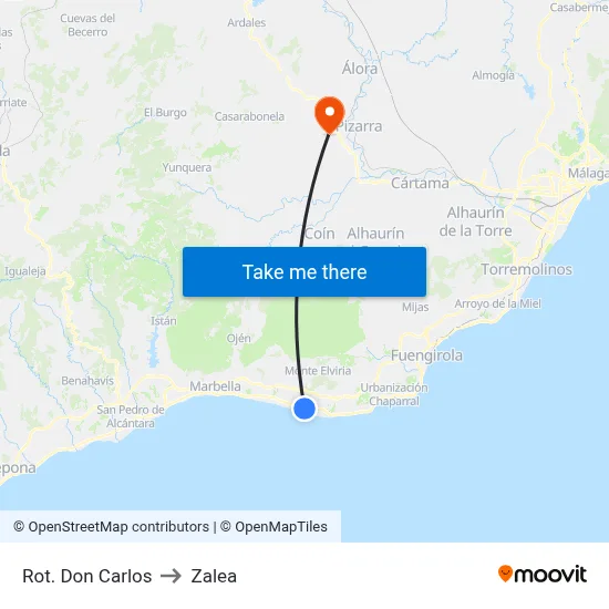 Rot. Don Carlos to Zalea map