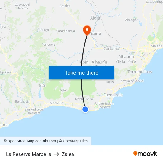 La Reserva Marbella to Zalea map