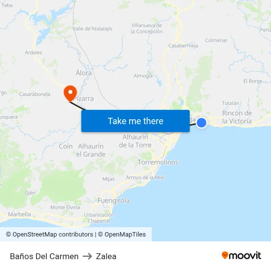 Baños Del Carmen to Zalea map