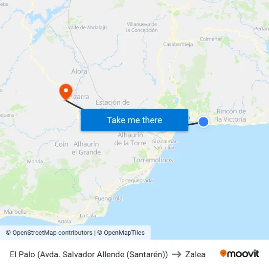 El Palo (Avda. Salvador Allende (Santarén)) to Zalea map