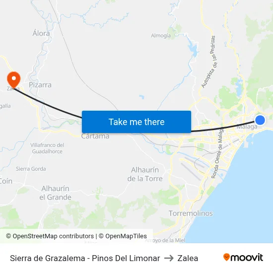 Sierra de Grazalema - Pinos Del Limonar to Zalea map