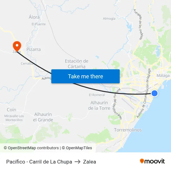 Pacífico - Carril de La Chupa to Zalea map
