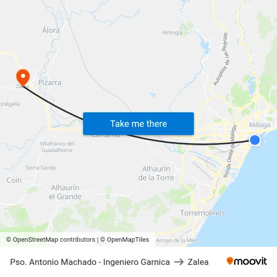 Pso. Antonio Machado -  Ingeniero Garnica to Zalea map