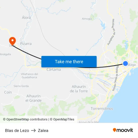 Blas de Lezo to Zalea map