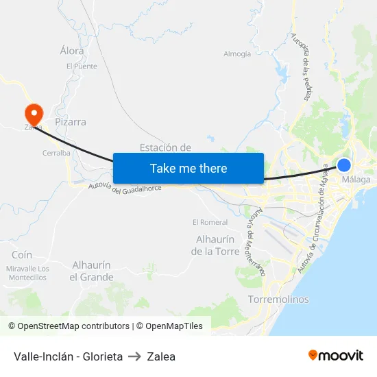 Valle-Inclán - Glorieta to Zalea map