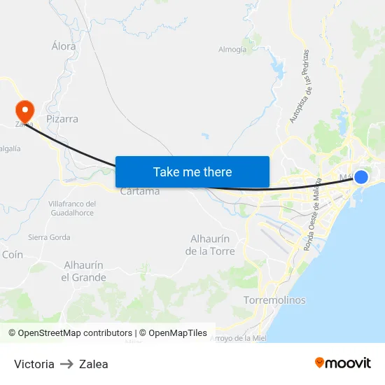 Victoria to Zalea map