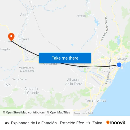 Av. Explanada de La Estación - Estación Ffcc to Zalea map