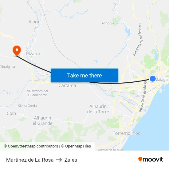 Martínez de La Rosa to Zalea map