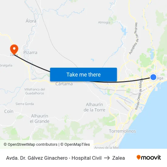 Avda. Dr. Gálvez Ginachero - Hospital Civil to Zalea map