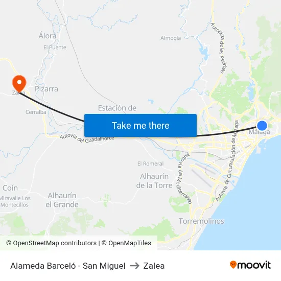 Alameda Barceló - San Miguel to Zalea map