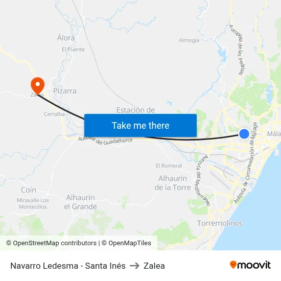 Navarro Ledesma - Santa Inés to Zalea map