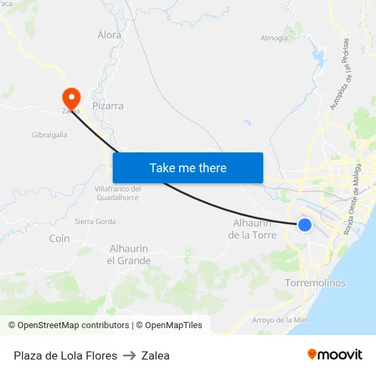 Plaza de Lola Flores to Zalea map