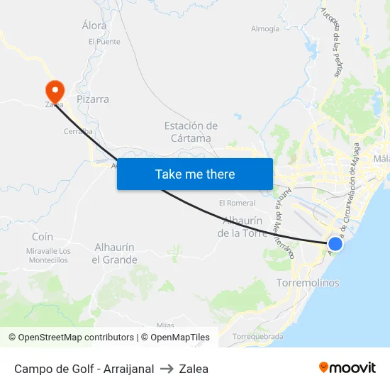 Campo de Golf - Arraijanal to Zalea map