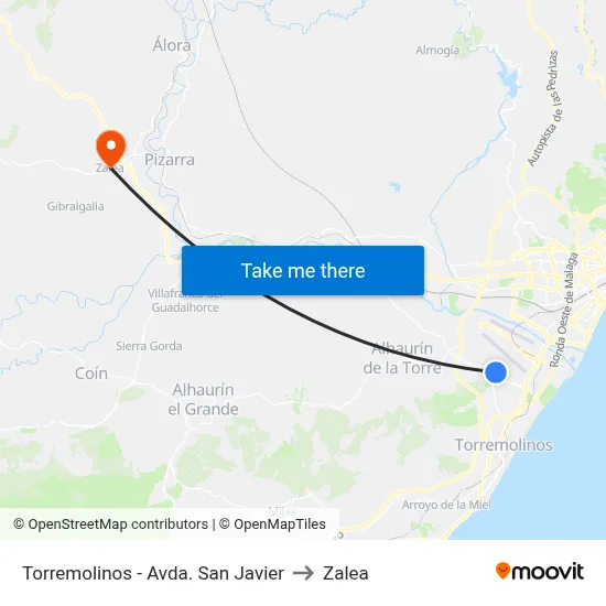 Torremolinos - Avda. San Javier to Zalea map