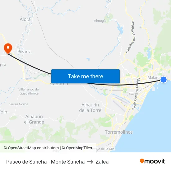 Paseo de Sancha - Monte Sancha to Zalea map