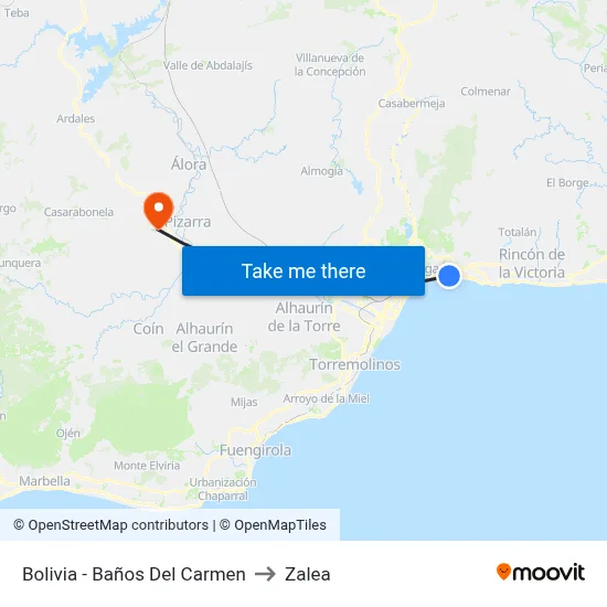 Bolivia - Baños Del Carmen to Zalea map