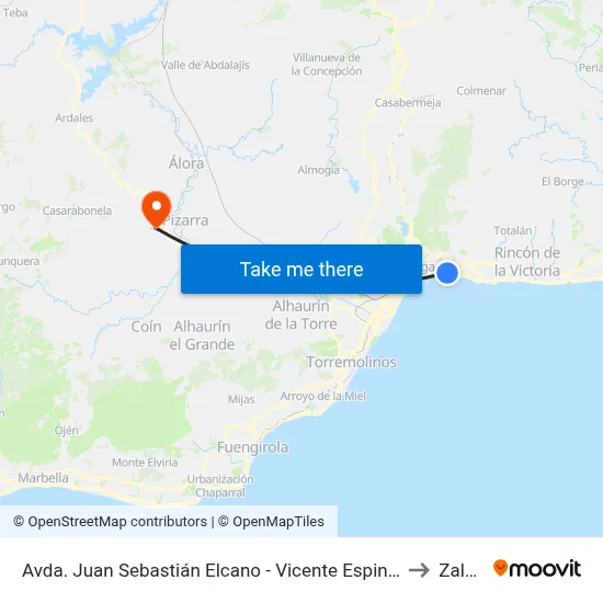 Avda. Juan Sebastián Elcano - Vicente Espinel to Zalea map