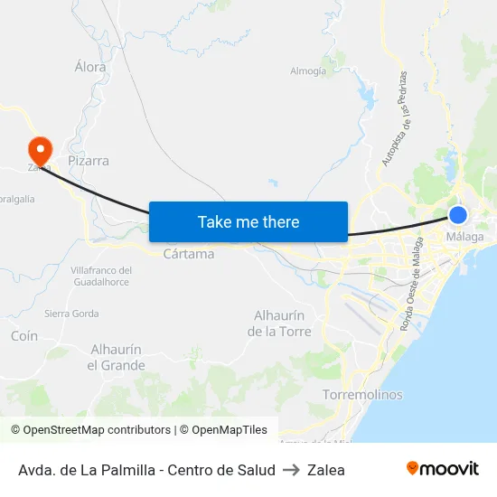 Avda. de La Palmilla - Centro de Salud to Zalea map