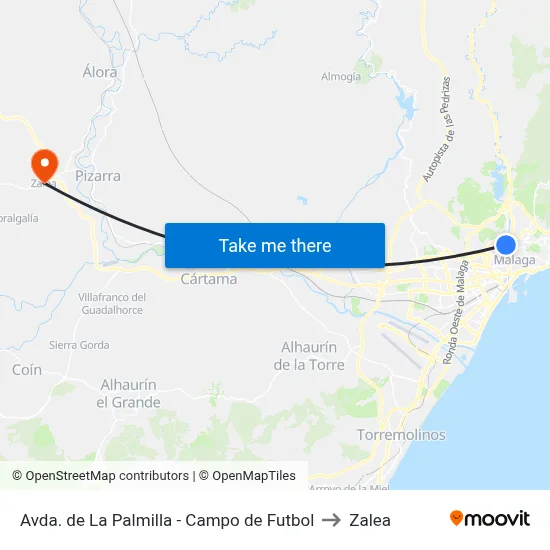 Avda. de La Palmilla - Campo de Futbol to Zalea map
